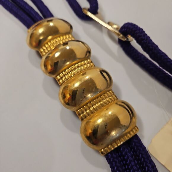 Purple Rope Belt Large Gold Hardware Hook Back Closure sz L/XL waist 40" - Picture 6 of 6